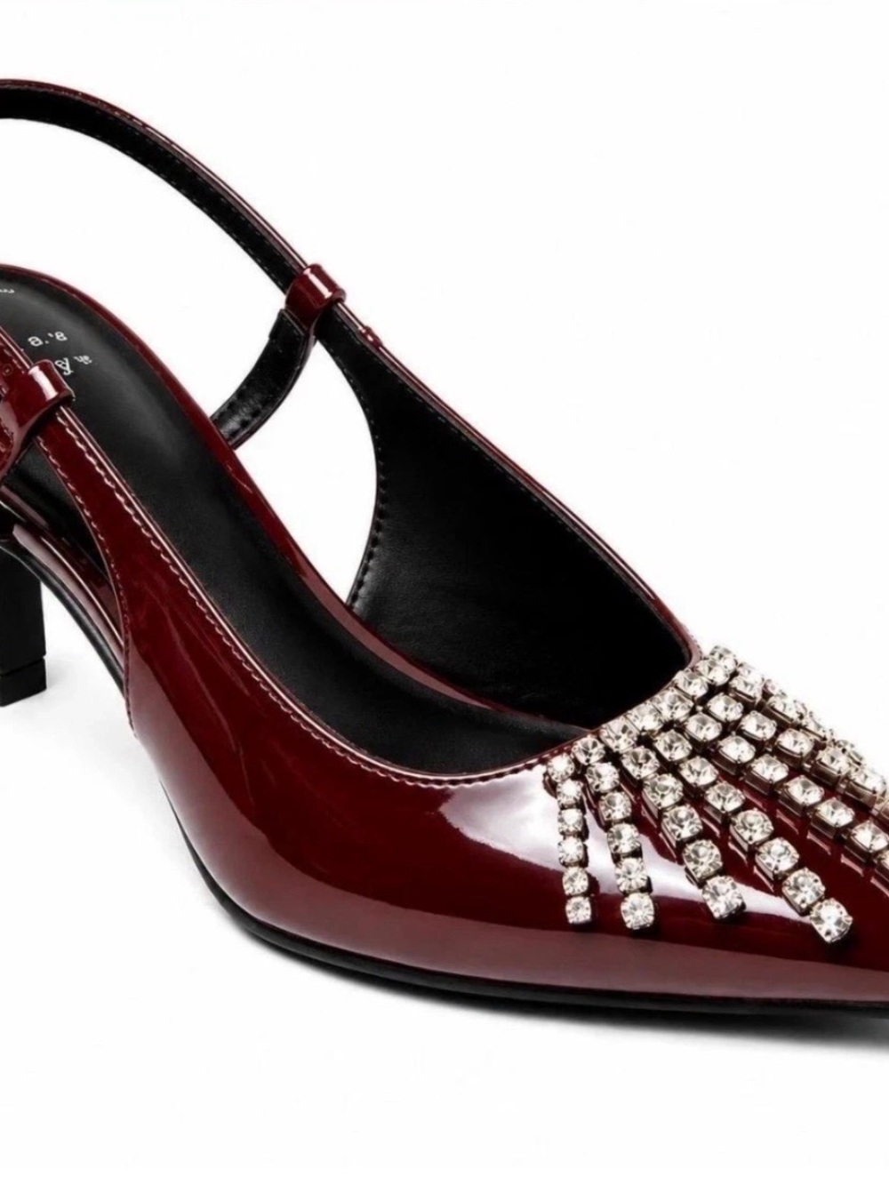 a new day Burgundy Patent Slingback Pump with Crystal Fringe
